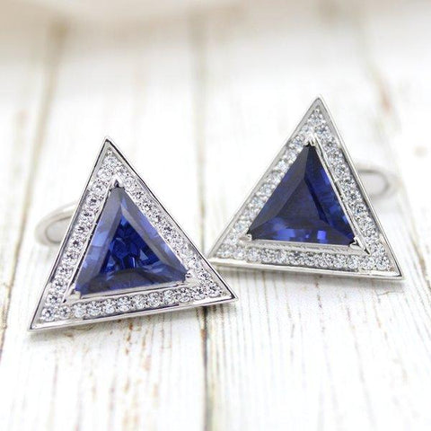 Gentlemans love classic Blue Sapphire Cufflinks