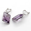 Amethyst Rectangular Dangle Drop Earrings
