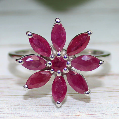 Natural Ruby Statement Marquise Cut Ring