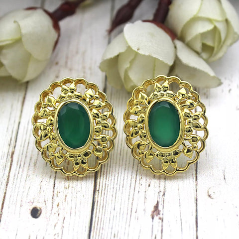 Natural Jade Stud Earrings