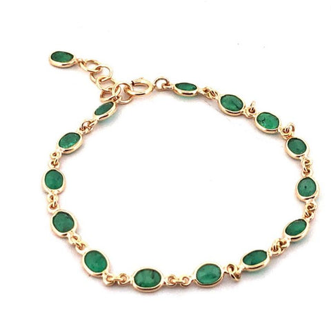 Emerald Bracelet 18kt Solid Yellow gold