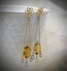 Dangling Citrine Drop earrings 14kt solid  Yellow Gold