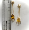 Dangling Citrine Drop earrings 14kt solid  Yellow Gold