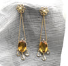Dangling Citrine Drop earrings 14kt solid  Yellow Gold