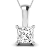 Classic Princess Solitaire Diamond Pendant Necklace 18k Gold