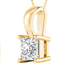 Classic Princess Solitaire Diamond Pendant Necklace 18k Gold