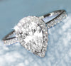 0.90 CT Pear Halo Diamond Engagement Ring