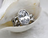 8 CT CLASSIC OVAL CUBIC ZIRCONIA MEN'S WHITE GOLD RING