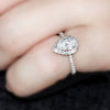 0.90 CT Pear Halo Diamond Engagement Ring