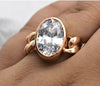 8 CT CLASSIC OVAL CUBIC ZIRCONIA MEN'S ROSEGOLD RING