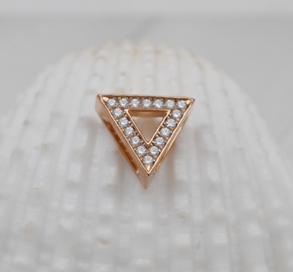Triangle Diamond Necklace 14K / 18K Yellow Gold Minimalist -  Israel