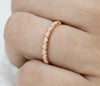 DELICATE HEART STACKABLE RING| DIAMOND| CUBIC ZIRCONIA| 14K ROSE GOLD| WEDDING BAND| ENGAGEMENT RING| GIFT FOR HER| APRIL BIRTHSTONE
