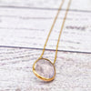 Natural Rose Quartz Fancy oval Cut Love Stone pendant |Dainty Necklace| Minimalist pendant|