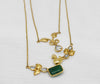 Exquisite Genuine Emerald| Diamond| White sapphire Necklace| Double layered Necklace|