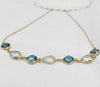 Exquisite Double layered London Sky Blue topaz necklace|