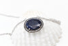 Delicate Blue sapphire Cubic Zirconia oval-shaped necklace