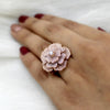 Pink Swarovski Flower Statement Ring