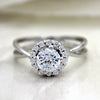 1CT Solitaire Diamond Halo Engagement Ring