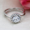 1CT Solitaire Diamond Halo Engagement Ring