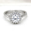 Solitaire Diamond With Accents Halo Engagement Ring