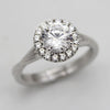 Solitaire Diamond With Accents Halo Engagement Ring