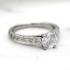 1CT Round-Cut Solitaire With Accents Diamond Engagement Ring