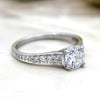 1CT Round Solitaire With Accents Diamond Engagement 14kt Gold Ring