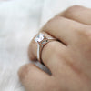 1CT Round-Cut Solitaire Diamond Ring Cross Over Prong