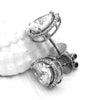 10.84 TCW Pear Simulated Diamond Halo Stud Fine Earrings