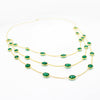 Natural Green Onyx Three Layer Statement Necklace