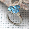 Natural Skye Blue Topaz Three Stone Fine Ring