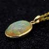 Oval Cabochon Opal Pendant With Free Chain
