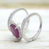 Natural Pink Ruby CZ Double Row Wrap Fine Rings