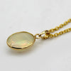 Natural Oval Opal Cabochon Pendant 18kt Yellow Gold