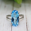 Natural Blue Topaz 925 Sterling Silver Ring