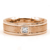 Princess Cut Diamond Men's Wedding Band 18k Pure Gold Ring VVS F-G IGI Certified