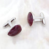 Natural Ruby Cufflinks Grooms Gift