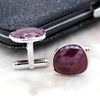 Natural Ruby Cufflinks Grooms Gift