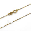 18k Solid Yellow Gold Twin Tone Link Bar Chain