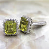 Emerald Cut Lime Quartz Cufflinks