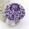 Flower Cluster Natural Amethyst Fine Ring