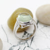 Green Quartz Oval Cabochon Shape Unisex Ring