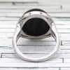 Round Cabochon Black Star Diopside Unisex Ring