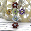 Multi Stone Religious Flower Cross Necklace Pendant