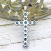 London Blue Topaz Classic Religious Cross Necklace Pendant