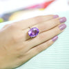 Natural Amethyst Ring Sterling Silver Statement Ring