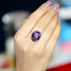 Natural Amethyst Ring Sterling Silver Statement Ring