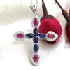 Natural Blue Sapphire & Ruby Religious Pendant