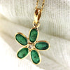 Natural Emerald Diamond Fine Flower Pendant