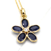 Natural Blue Sapphire Diamond Fine Flower Pendant